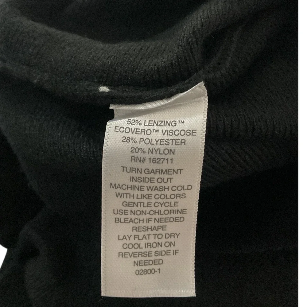 Liz Claiborne Black Knit A-Line Skirt Elastic Waist Viscose Blend